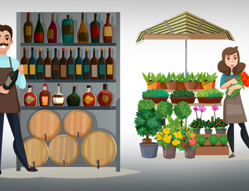 Marktstände (Copyright: macrovector via Freepik)